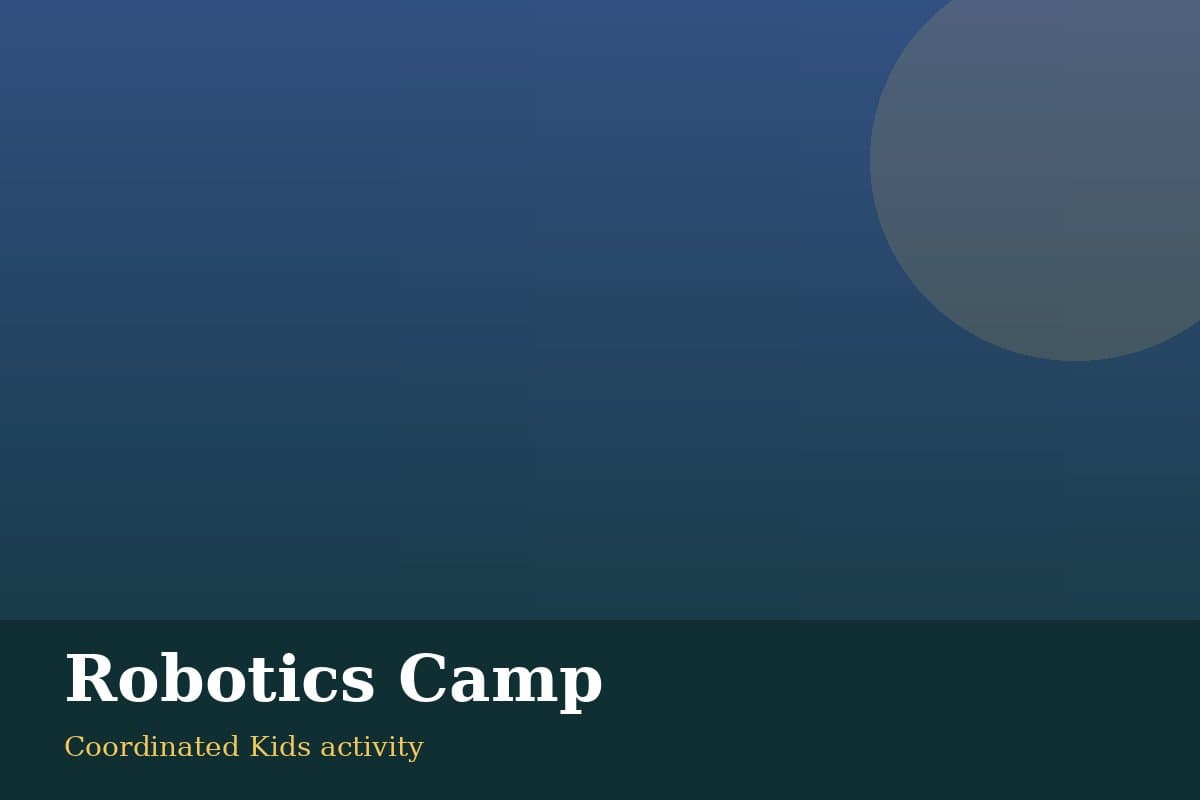 Kids building robots at a workshop table